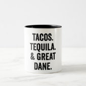 Tacos Tequila und großer Dan Zweifarbige Tasse (Mittel)