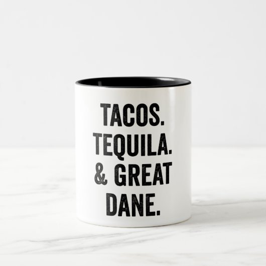 Tacos Tequila und großer Dan Zweifarbige Tasse (Mittel)