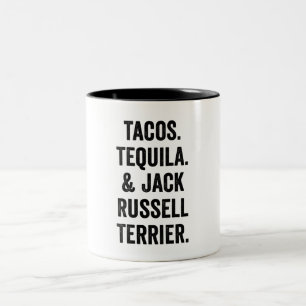Tacos Tequila und Jack Russell Terrier Zweifarbige Tasse