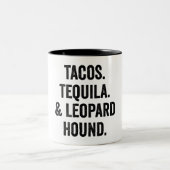 Tacos Tequila und Leopard Zweifarbige Tasse (Mittel)