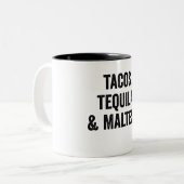 Tacos Tequila und Maltesisch Zweifarbige Tasse (Vorderseite Links)