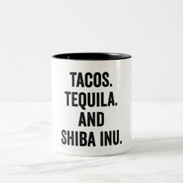 Tacos Tequila und Shiba Inu Zweifarbige Tasse