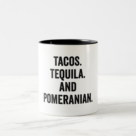 Tacos Tequila und Spitz Zweifarbige Tasse (Mittel)