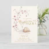 Tacos & Tequila Wildblume Brautparty Einladung (Stehend Vorderseite)