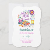 Tacos Tequilas Tiaras Letztes Party Brautparty Einladung (Vorderseite)