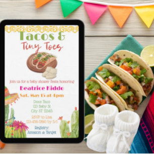 Tacos & Tiny Toes Baby Shower Einladung