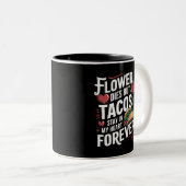 Tacos über Valentine Zweifarbige Tasse (VorderseiteRechts)