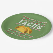 Tacos Ugly Christmas Sweater Pappteller (Schrägansicht)