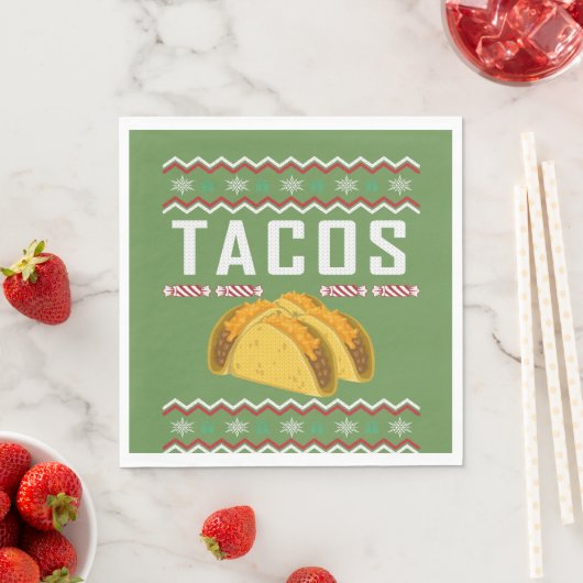 Tacos Ugly Christmas Sweater Serviette (Beispiel)