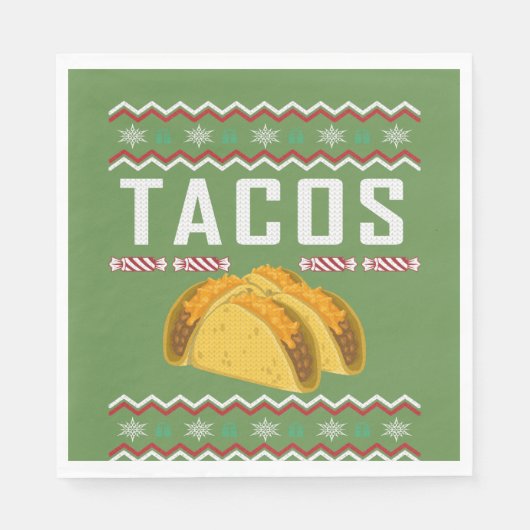 Tacos Ugly Christmas Sweater Serviette (Vorderseite)