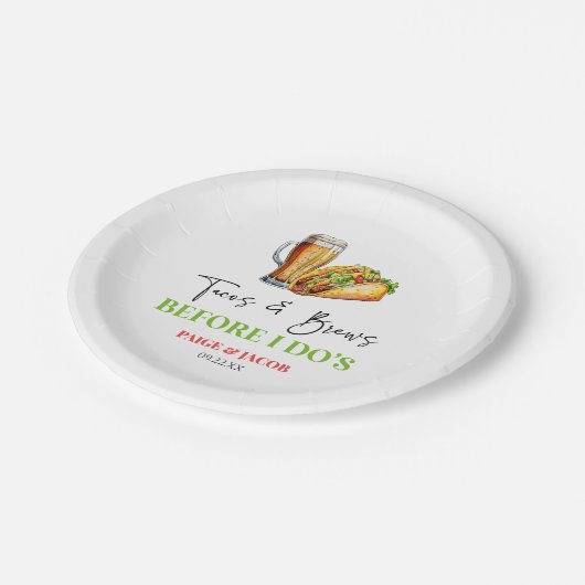 Tacos und Brüche, bevor ich es tue! Probe Pappteller (Schrägansicht)