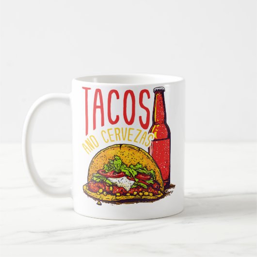 Tacos und Cervezas Kaffeetasse (Links)