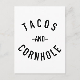 Tacos und Cornhole Postkarte
