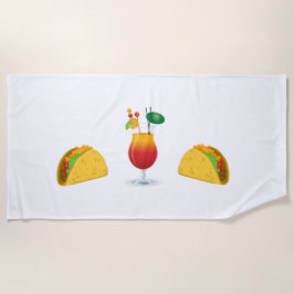 Tacos und Drinks Strandtuch