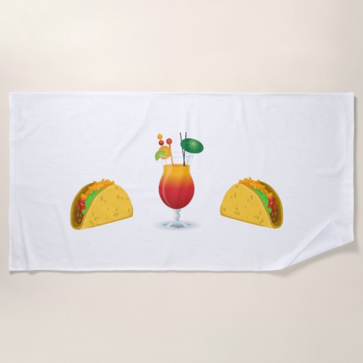 Tacos und Drinks Strandtuch (Vorderseite)