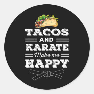 Tacos und Karate Lustiges Taco-Liebhaber-Geschenk Runder Aufkleber