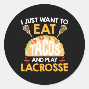Tacos und Lacrosse Runder Aufkleber