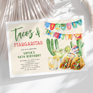 Tacos und Margaritas Mexikanischer Geburtstag für Einladung