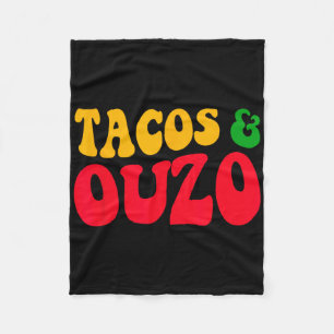 Tacos und Ouzo Retro Lustiger Griechischer Ostern Fleecedecke