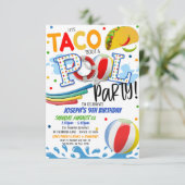 Tacos und Pool-Party Einladung (Stehend Vorderseite)