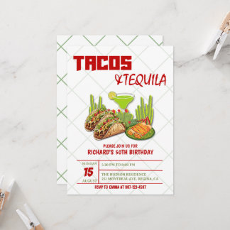 Tacos und Tequila 50. mexikanischer Geburtstag für Einladung