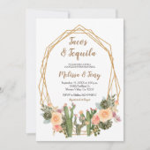 Tacos und Tequila Cactus Couples Dusche Einladung (Vorderseite)