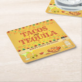 Tacos und Tequila Cinco de Mayo Fiesta Party Rechteckiger Pappuntersetzer (angewinkelt)