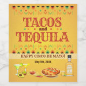 Tacos und Tequila Cinco de Mayo Fiesta Party Weinetikett (Einzelnes Label)