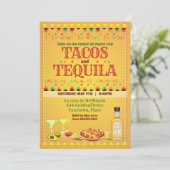 Tacos und Tequila Cinco de Mayo Mexican Fiesta Einladung (Stehend Vorderseite)