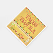 Tacos und Tequila Cinco de Mayo Mexican Fiesta Serviette (Ecke)