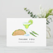 Tacos und Tequila Dankeskarte (Stehend Vorderseite)
