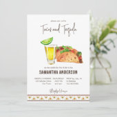Tacos und Tequila fiesta Brautparty Einladung (Stehend Vorderseite)