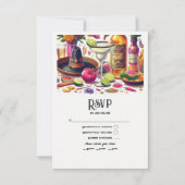 Tacos und Tequila Fiesta Wedding RSVP Karte (Vorderseite)