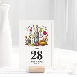 Tacos und Tequila Fiesta Wedding Tischnummer