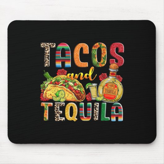 Tacos und Tequila Funny Drinks Taco mexikanische K Mousepad (Vorne)