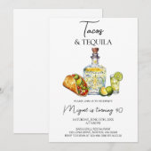 Tacos und Tequila Geburtstagsfete Einladung (Vorne/Hinten)