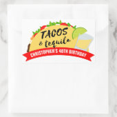 Tacos und Tequila Geburtstagsparty Rechteckiger Aufkleber (Tasche)