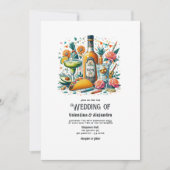Tacos und Tequila Hochzeit mit Monogramm Flasche Einladung (Vorderseite)