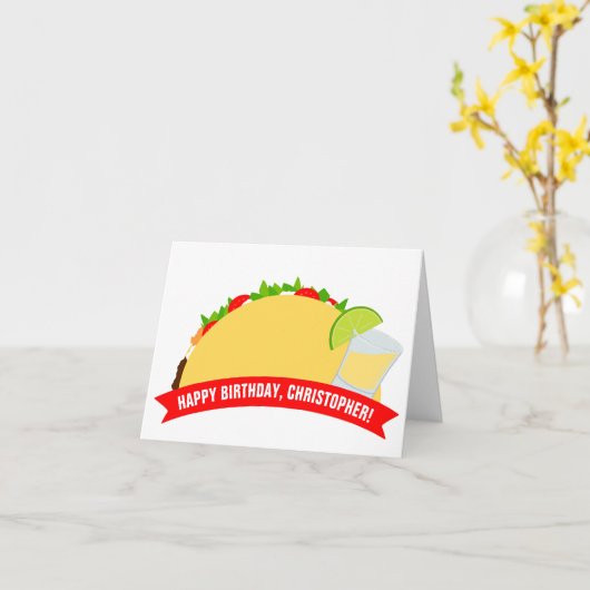 Tacos und Tequila Karte (Gelbe Blume)