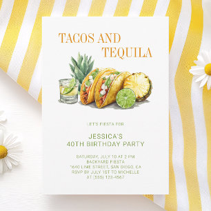 Tacos und Tequila Mexikanische 40. Geburtstagsfeie Einladung