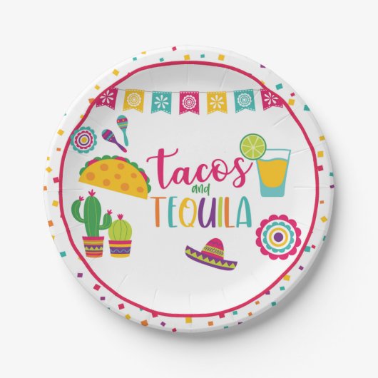 Tacos und Tequila Plate - WH Pappteller (Vorderseite)