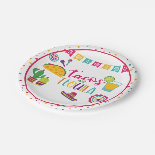 Tacos und Tequila Plate - WH Pappteller (Schrägansicht)
