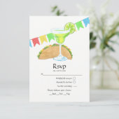 Tacos und Tequila RSVP Karte (Stehend Vorderseite)