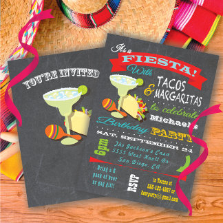 Tacos und Tequilla mexikanische Fiesta zum Geburts Einladung