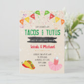 Tacos und Tutus-Party Einladung (Stehend Vorderseite)