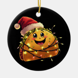 Tacos Weihnachten Lustiger Santa Taco Mexikanische Keramik Ornament