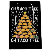 Tacos Weihnachtsbaum Funny Xmas Feinschmecker Mexi Mittlere Geschenktüte (Vorderseite)