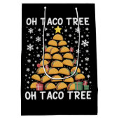 Tacos Weihnachtsbaum Funny Xmas Feinschmecker Mexi Mittlere Geschenktüte (Rückseite)