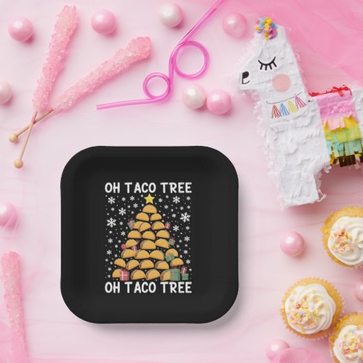 Tacos Weihnachtsbaum Funny Xmas Feinschmecker Mexi Pappteller (Party)