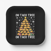Tacos Weihnachtsbaum Funny Xmas Feinschmecker Mexi Pappteller (Vorderseite)